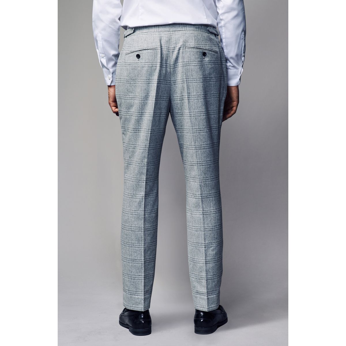 Pantalon de costume slim brossé aux carreaux gris, NEXT