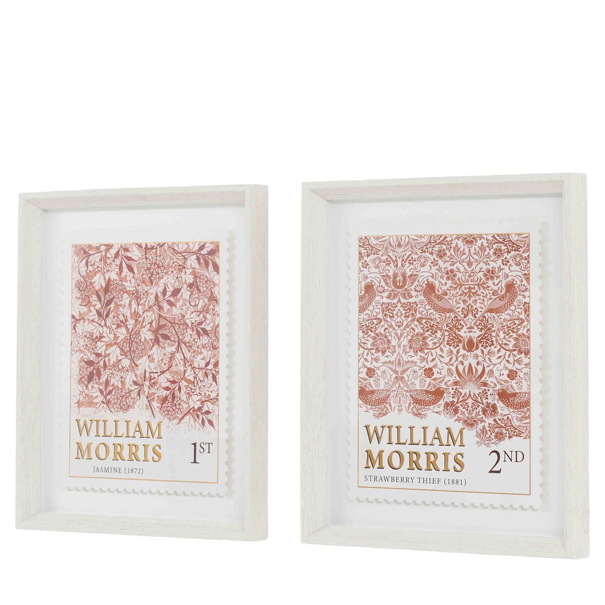 Set of 2 William Morris Stamp Red Framed Art red, ÉDITÉ
