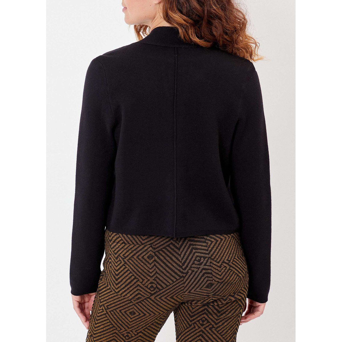 Gilet court maille unie SAGAR noir sagar, LA FIANCÉE