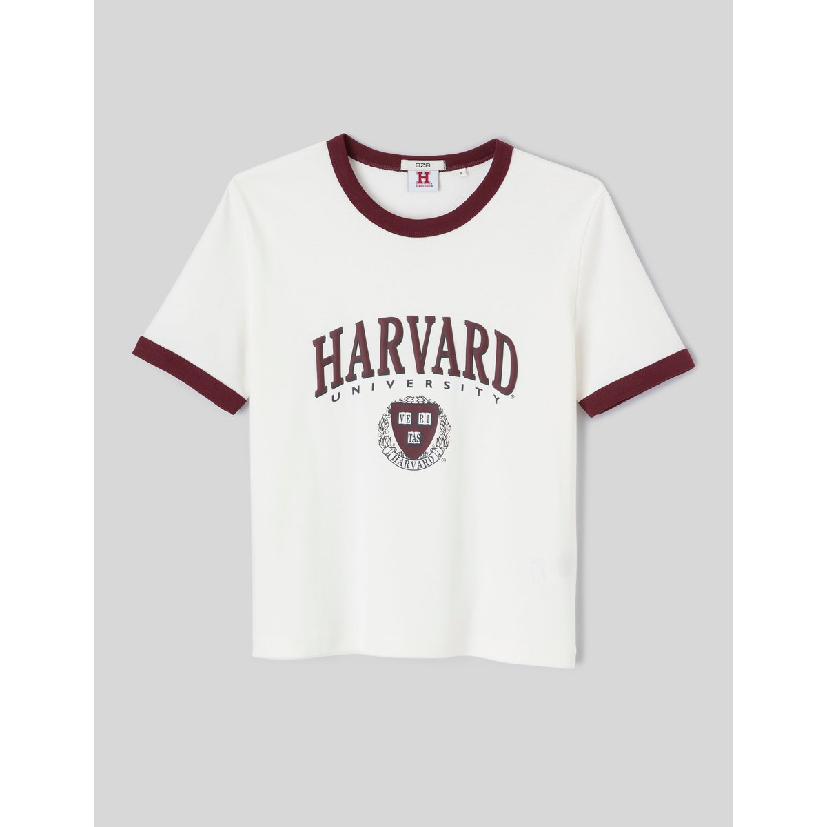 T-shirt imprimé licence harvard blanc écru, BZB