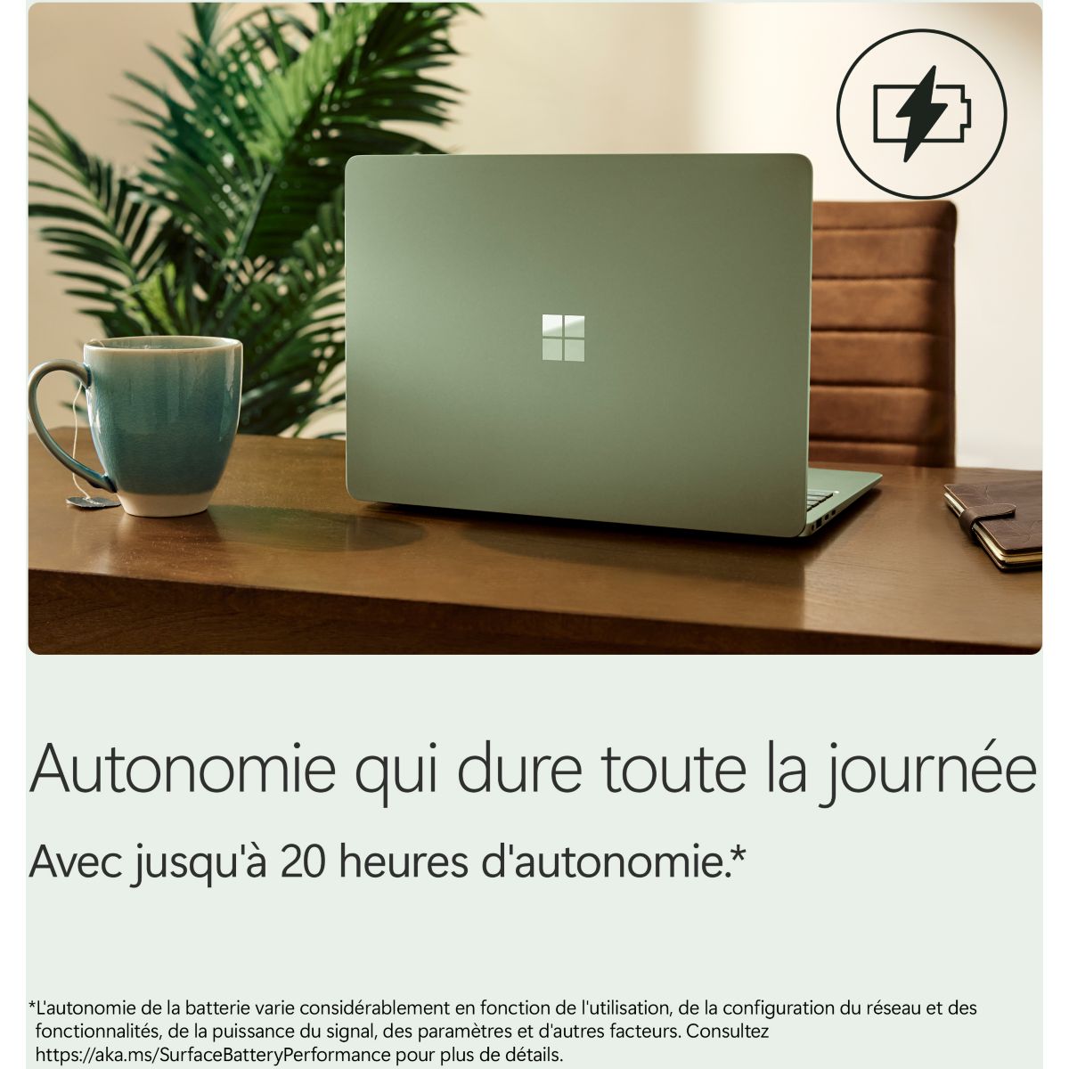 Ordinateur portable SURFACE LAPTOP 8e JADE 13,8" Tactile Snapdragon X plus 16 Go RAM LPDDR5x SSD 512 Go Copilot+PC couleur unique, MICROSOFT