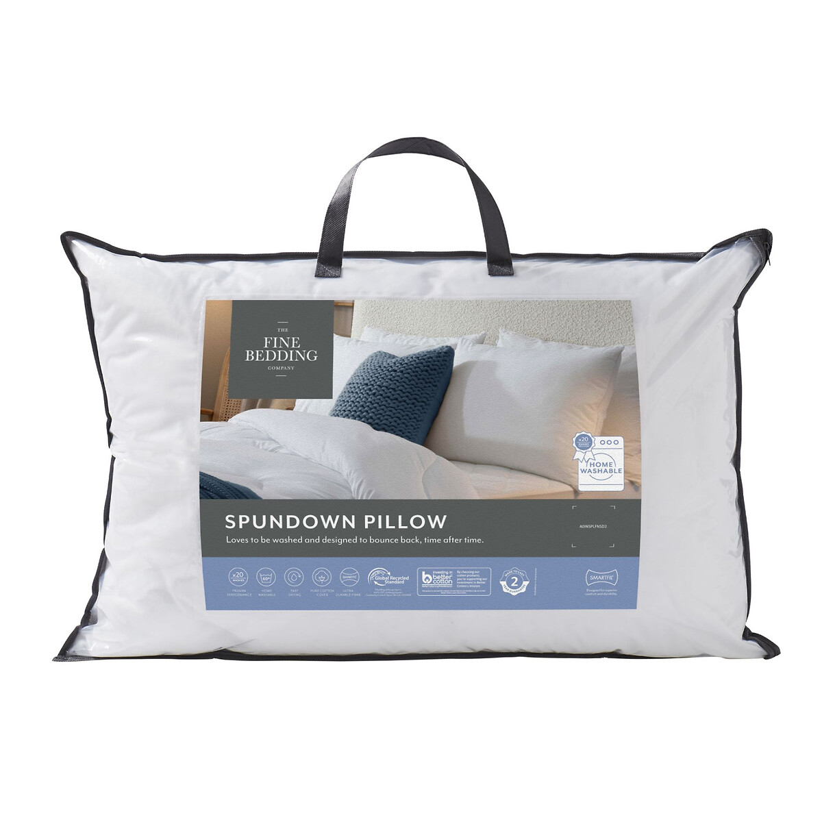 Spundown, Hypoallergenic Medium Support Pillow white, THE FINE BEDDING COMPANY
