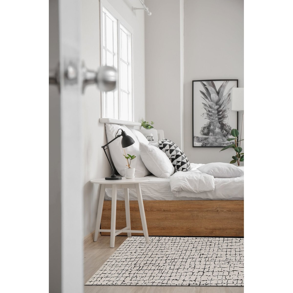 Tapis effet haut-et-bas ultra doux OBSIDIAN noir intense, AFK LIVING