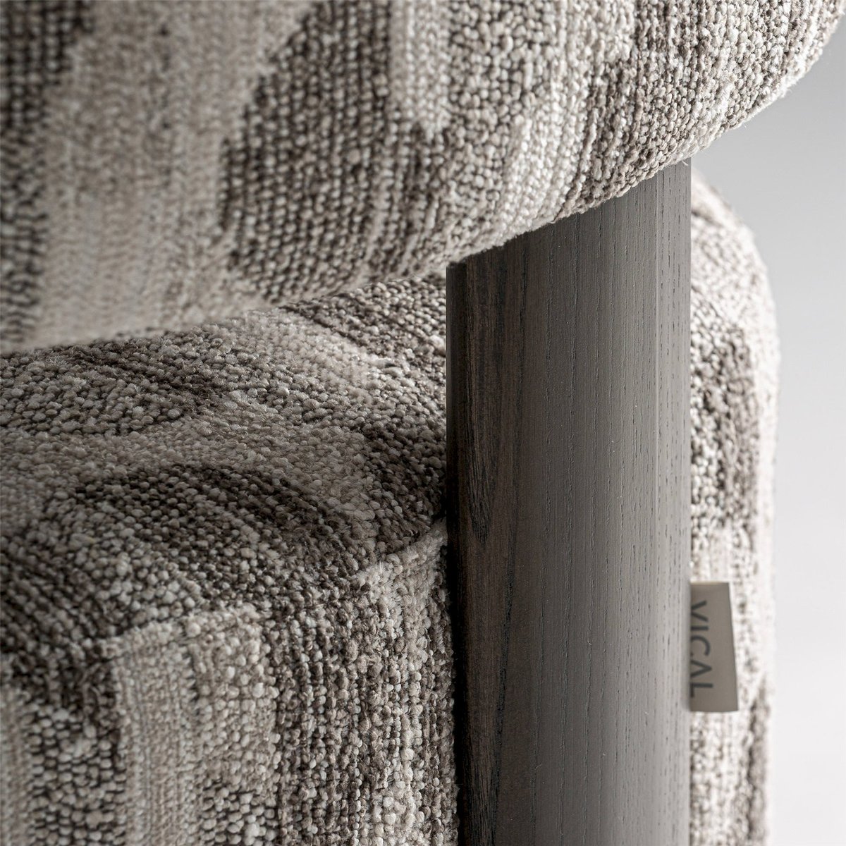 Chaise contemporaine à motifs imprimés gris imprimé et frêne brun, RECOLLECTION