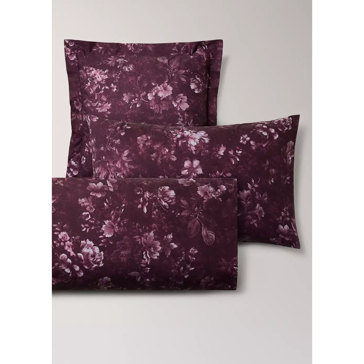 Taie d’oreiller 100 % coton à carreaux 60x60 cm lie de vin, MANGO HOME
