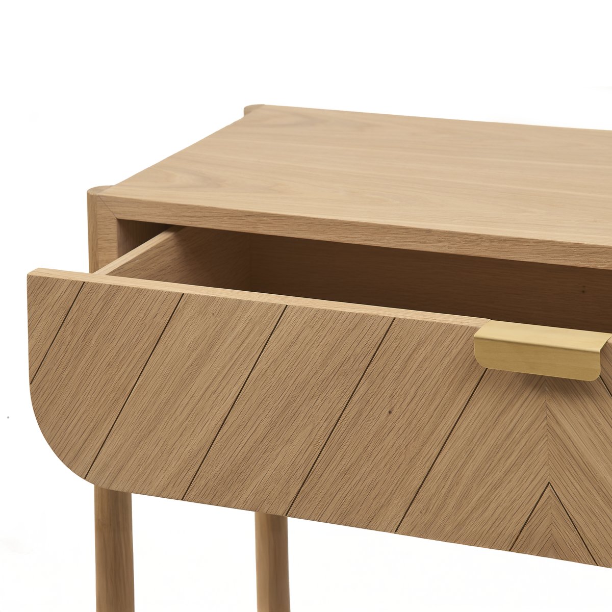 Console en chêne avec 1 tiroir, poignée en laiton, MARIUS chêne, HARTO