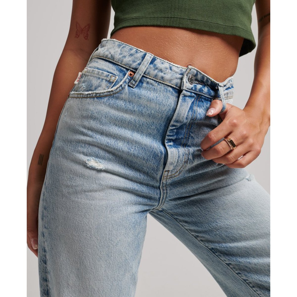 Jean large en coton bio vintage custom spring, SUPERDRY