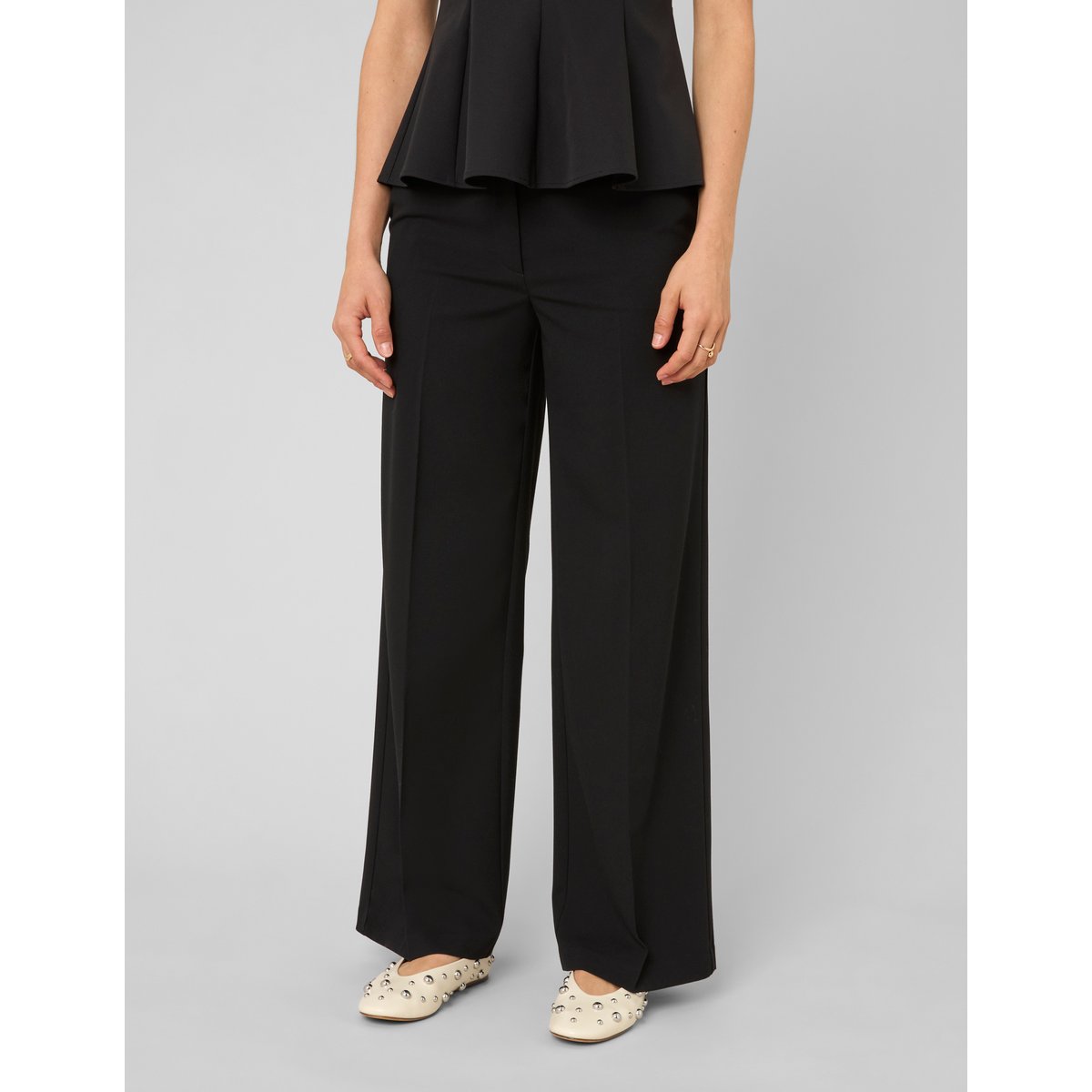 Pantalon droit à ceinture noir, BZB