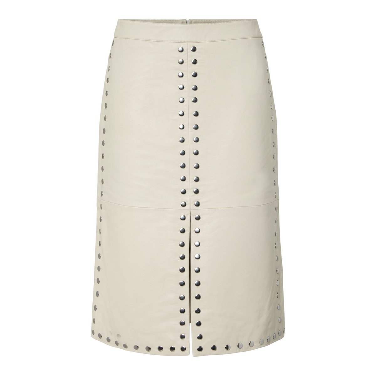 Jupe Mi-Longue En Cuir fog, YAS