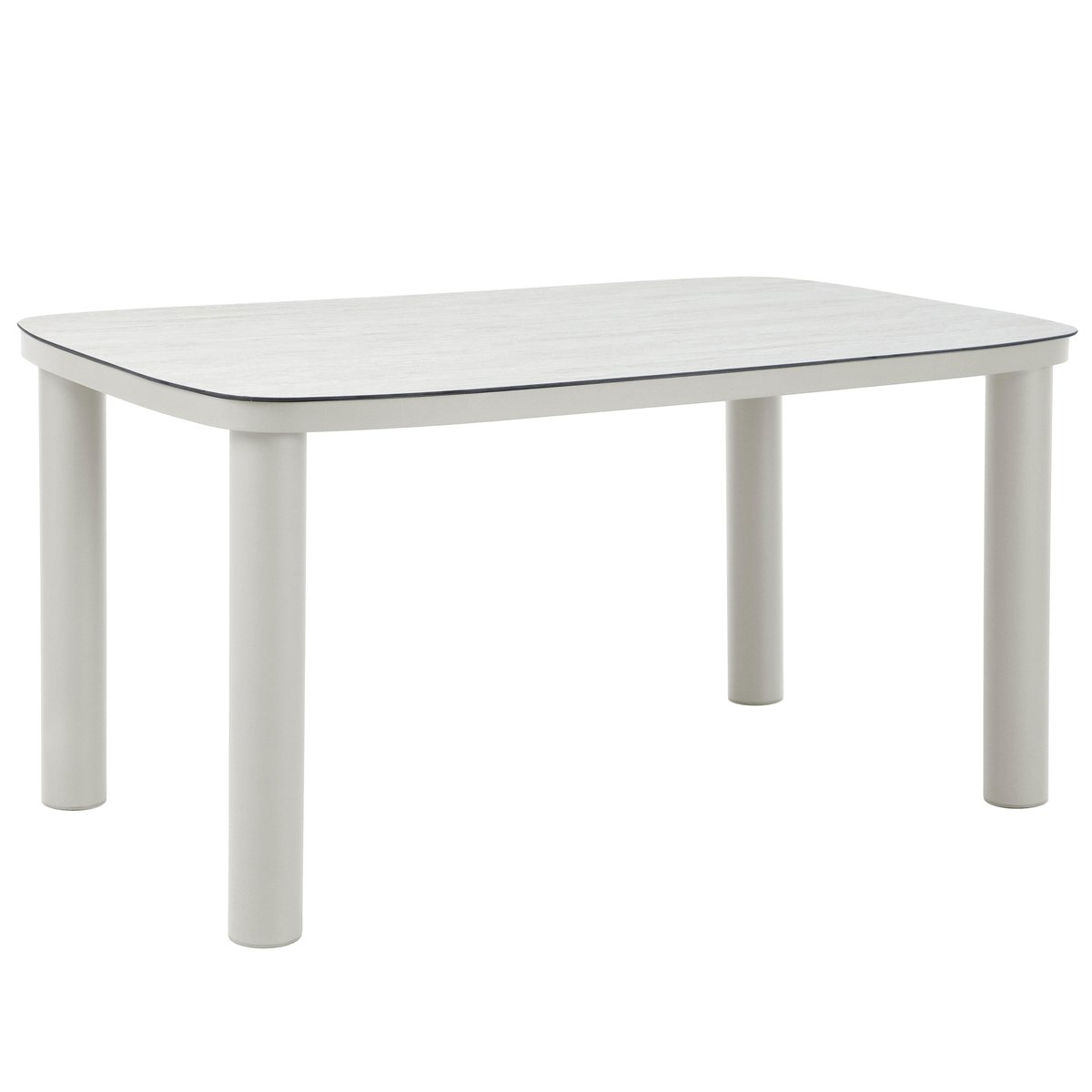 Table de jardin structure en aluminium 6 personnes 150x90 cm, NOCERA beige, OVIALA