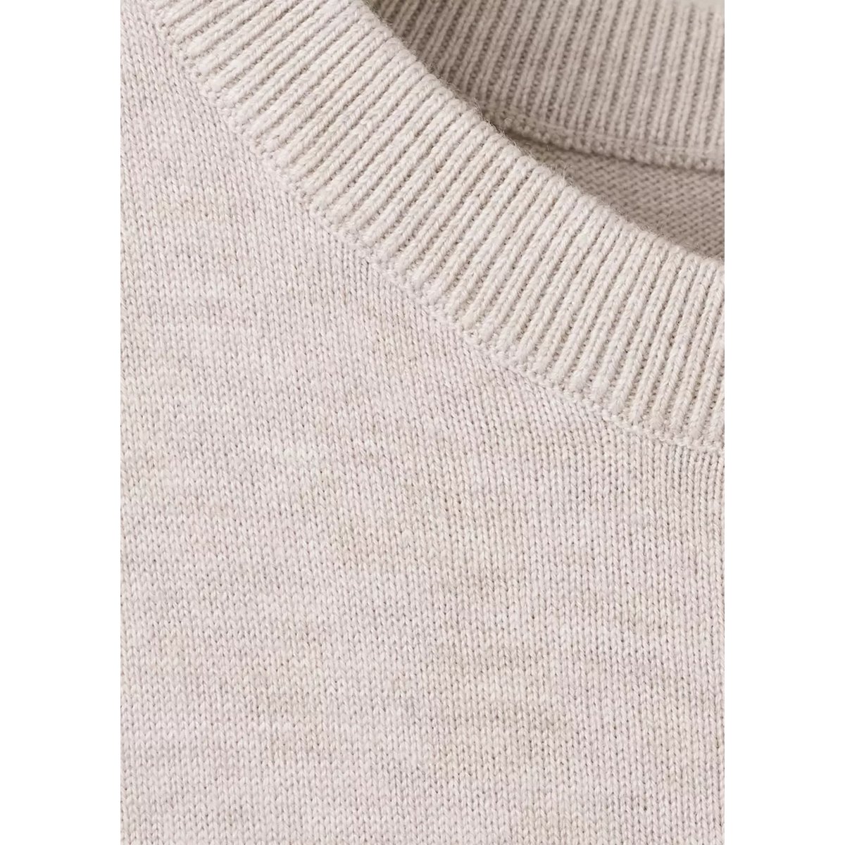 Pull en maille à manches courtes sable, MANGO TEEN