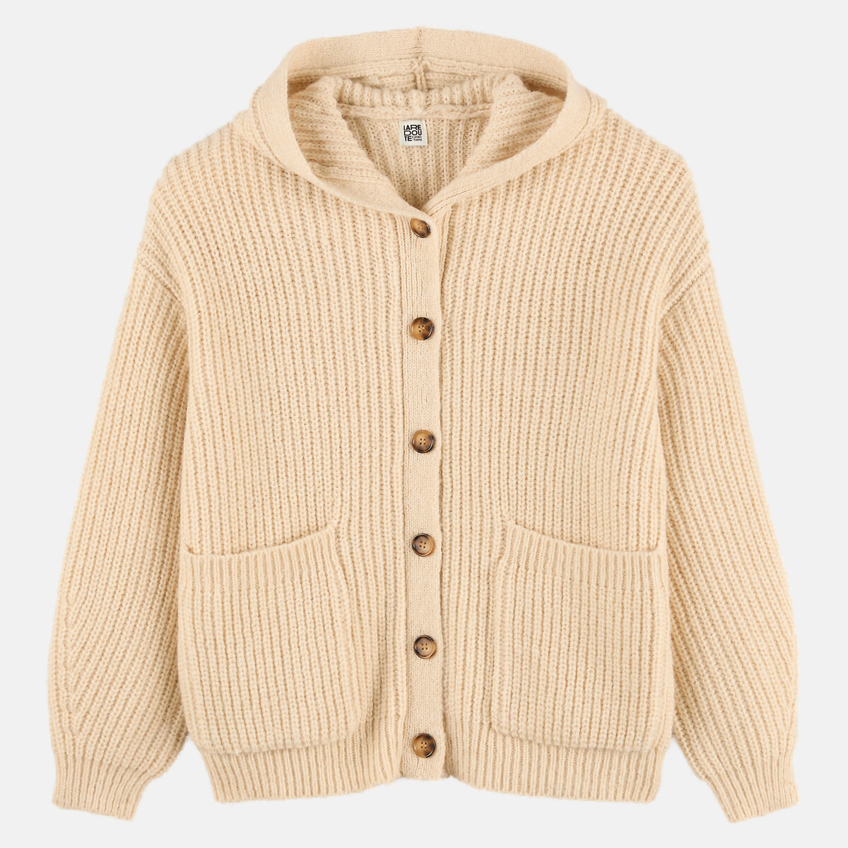 Loose-Fitting Button-Up Hooded Cardigan ecru , LA REDOUTE COLLECTIONS