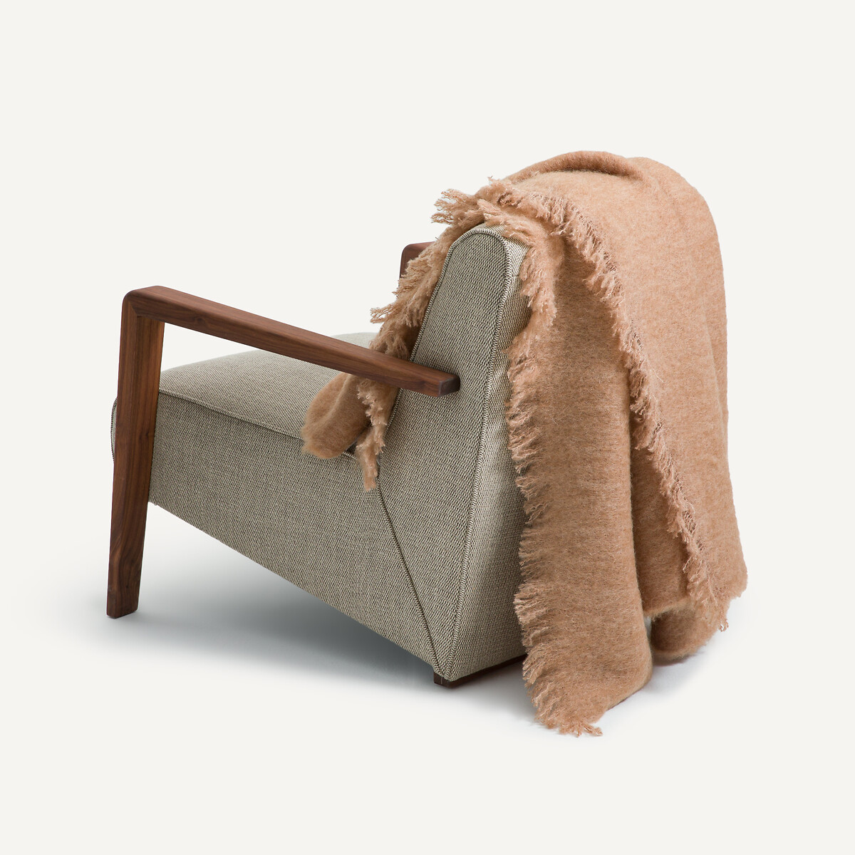 Plaid uni, laine et polyamide, Mantas muscade, AM.PM