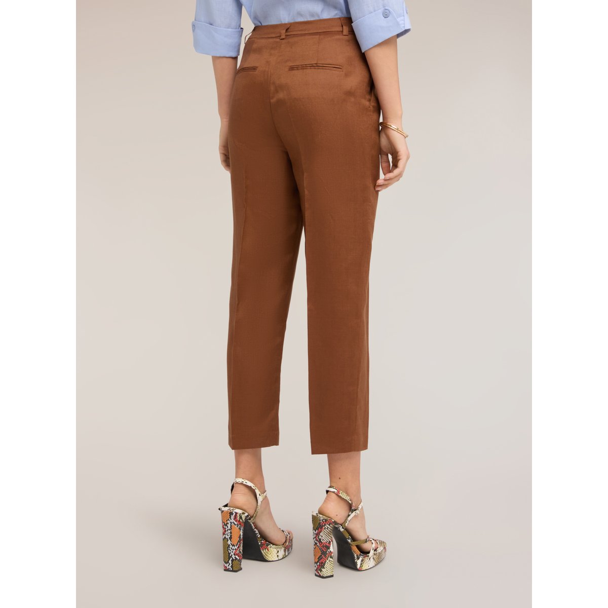 Pantalon coupe droite marron, MOTIVI