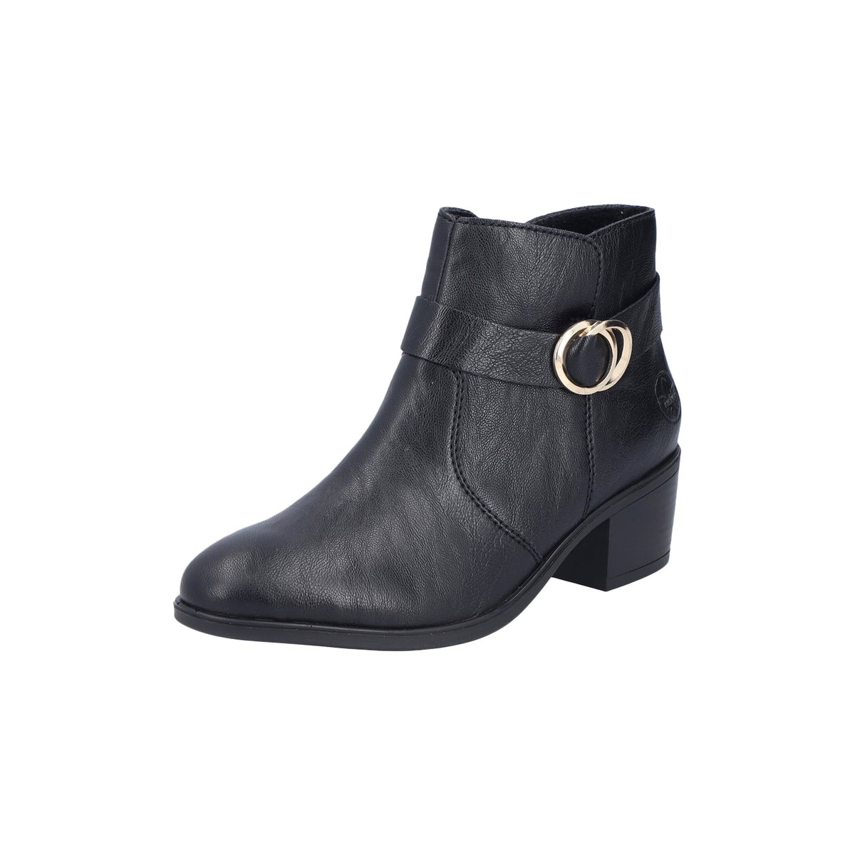 Boots noires à talon décroché moyen avec un zip côté interne noires, RIEKER