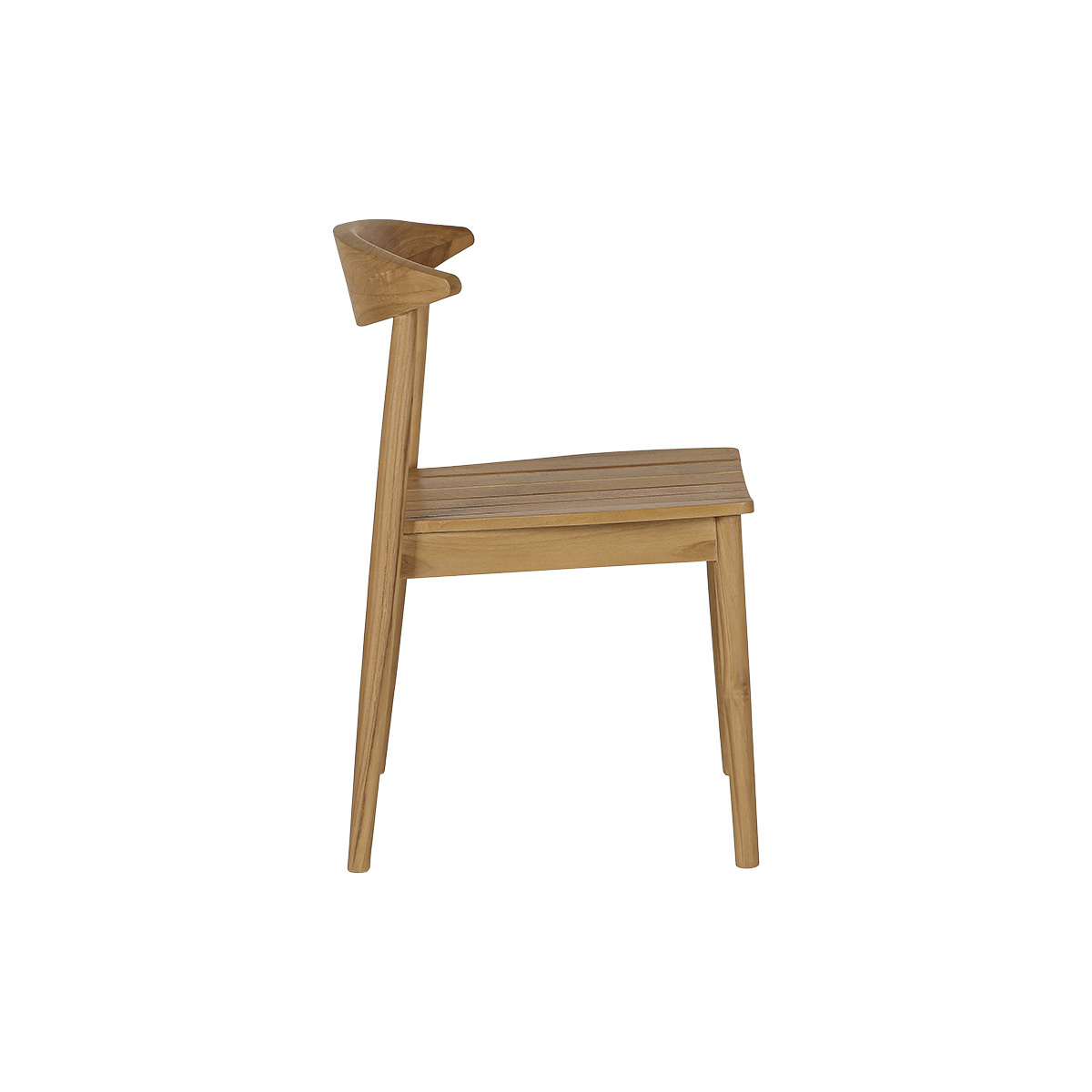 Chaises de jardin empilables en bois teck massif (lot de 2) SAGARA couleur unique, MILIBOO