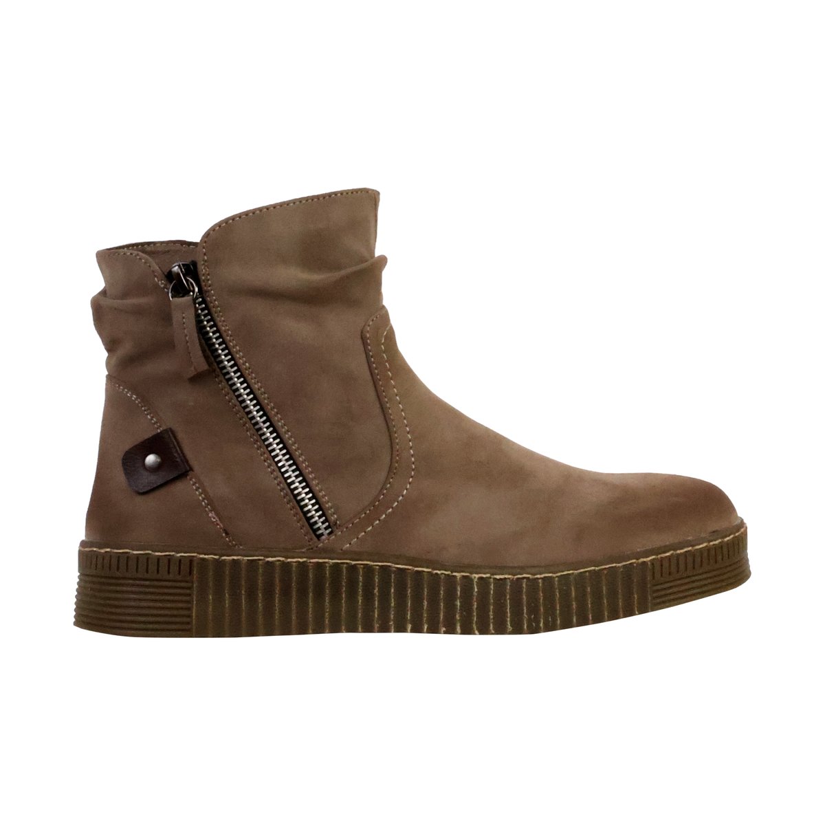 Bottines à Zip taupe, THE DIVINE FACTORY