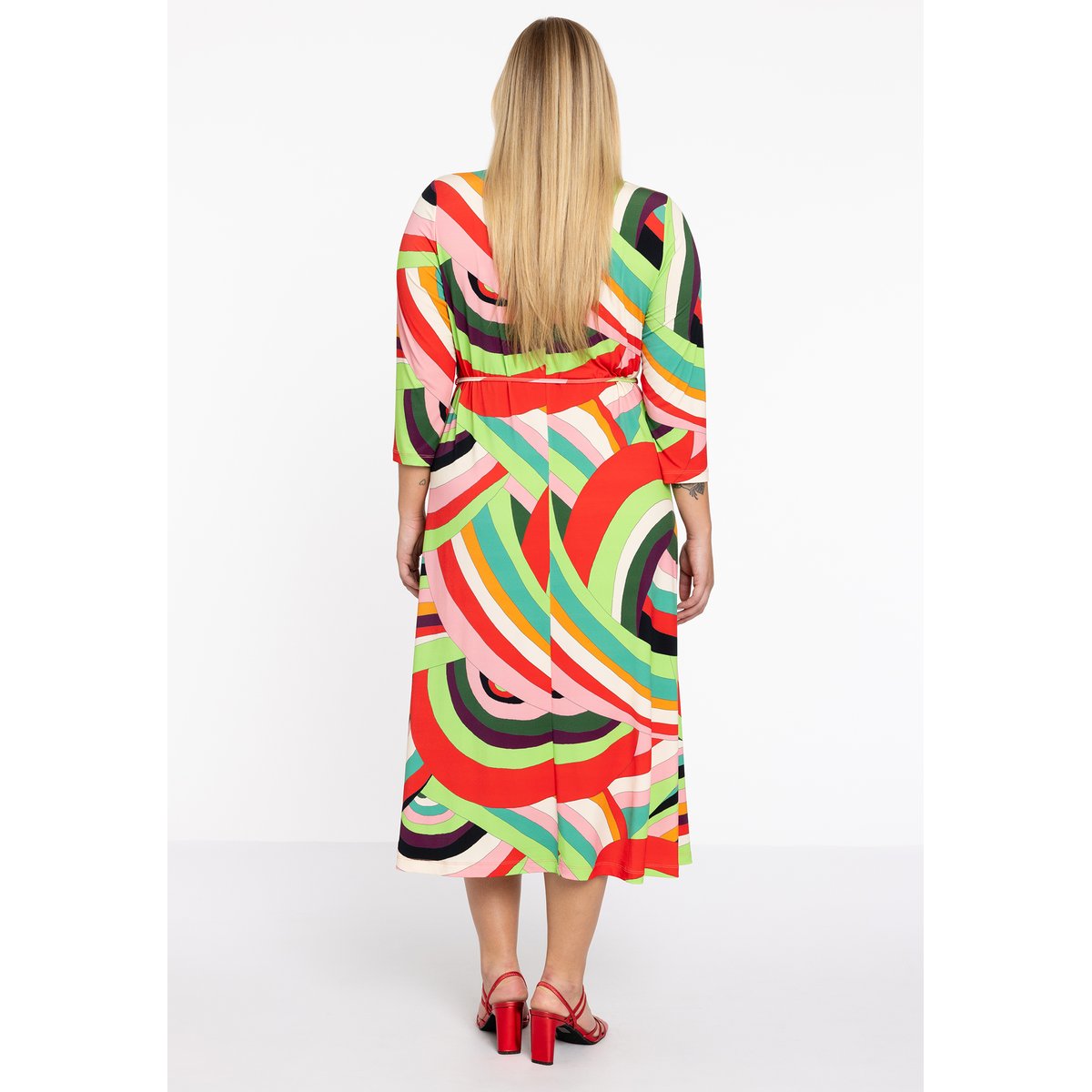 Robe avec imprimé graphique multicolore, YOEK