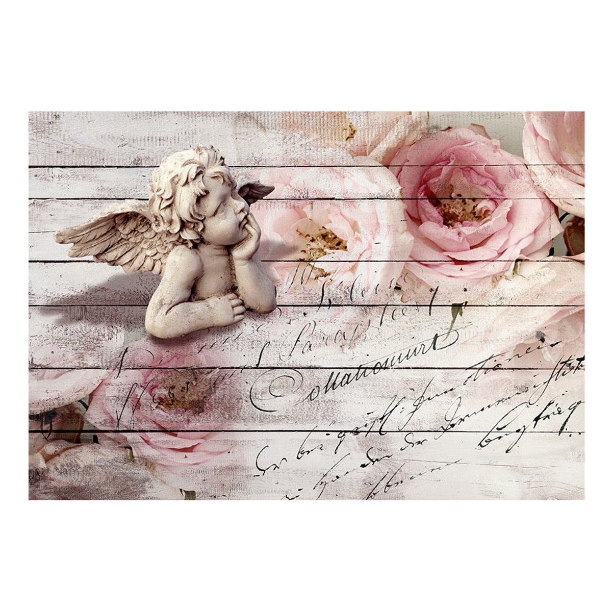 Papier peint intissé panoramique Vintage et Retro Angel and Calm beige, EDEN