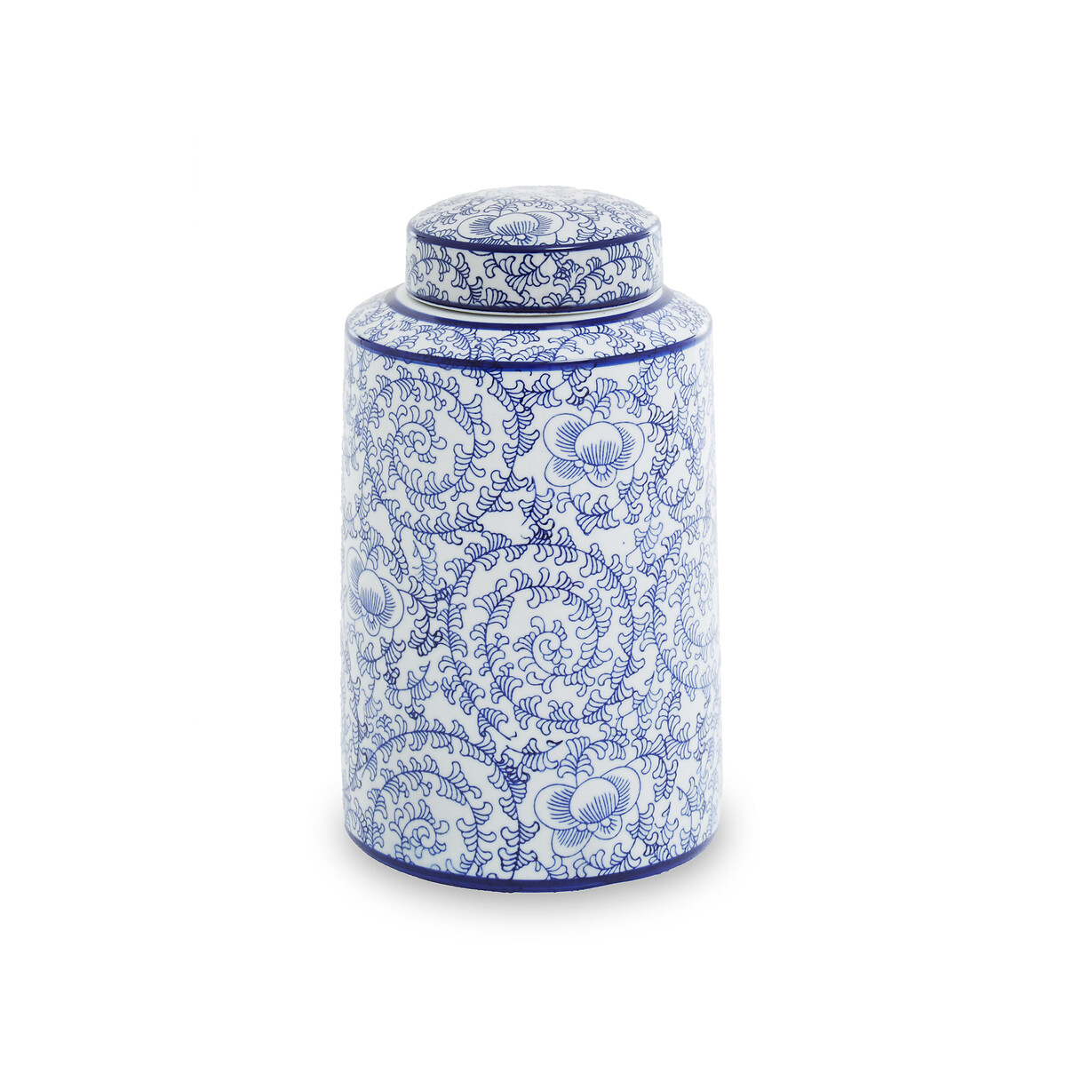 31cm Blue and White Print Ceramic Jar blue, ÉDITÉ