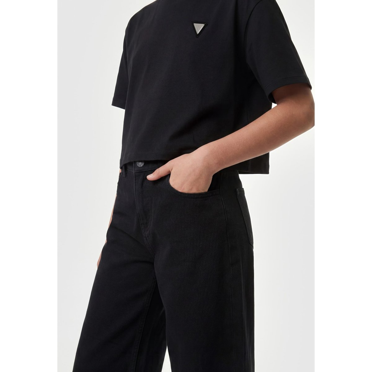 Pantalon Denim Wide-Leg noir, GUESS KIDS