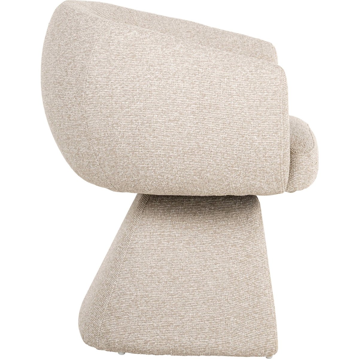 Chaise de salle à manger pivotante en polyester biscotti beige clair texturé, RECOLLECTION