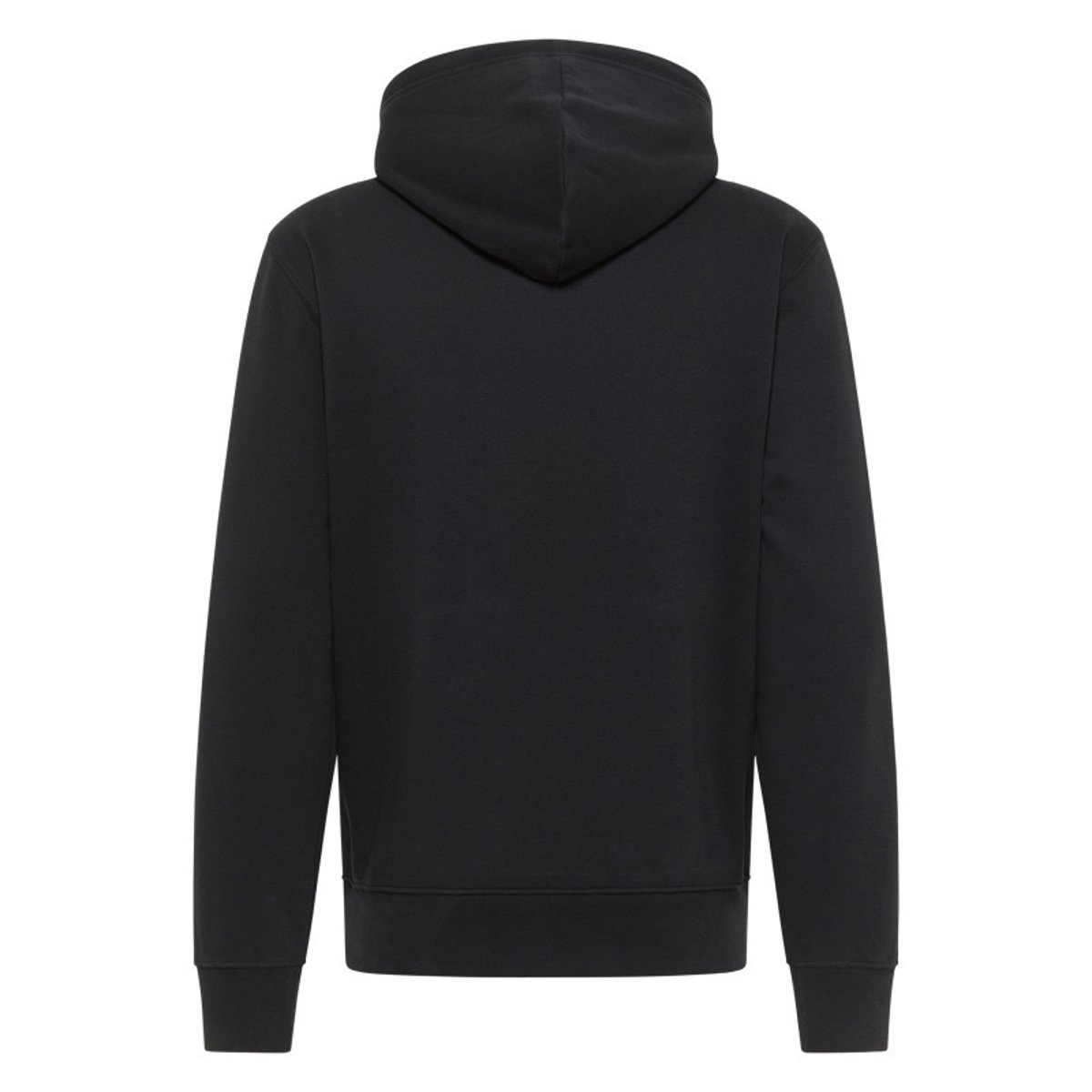 Sweat en coton noir avec un col à capuche et cordon de serrage noir, MUSTANG