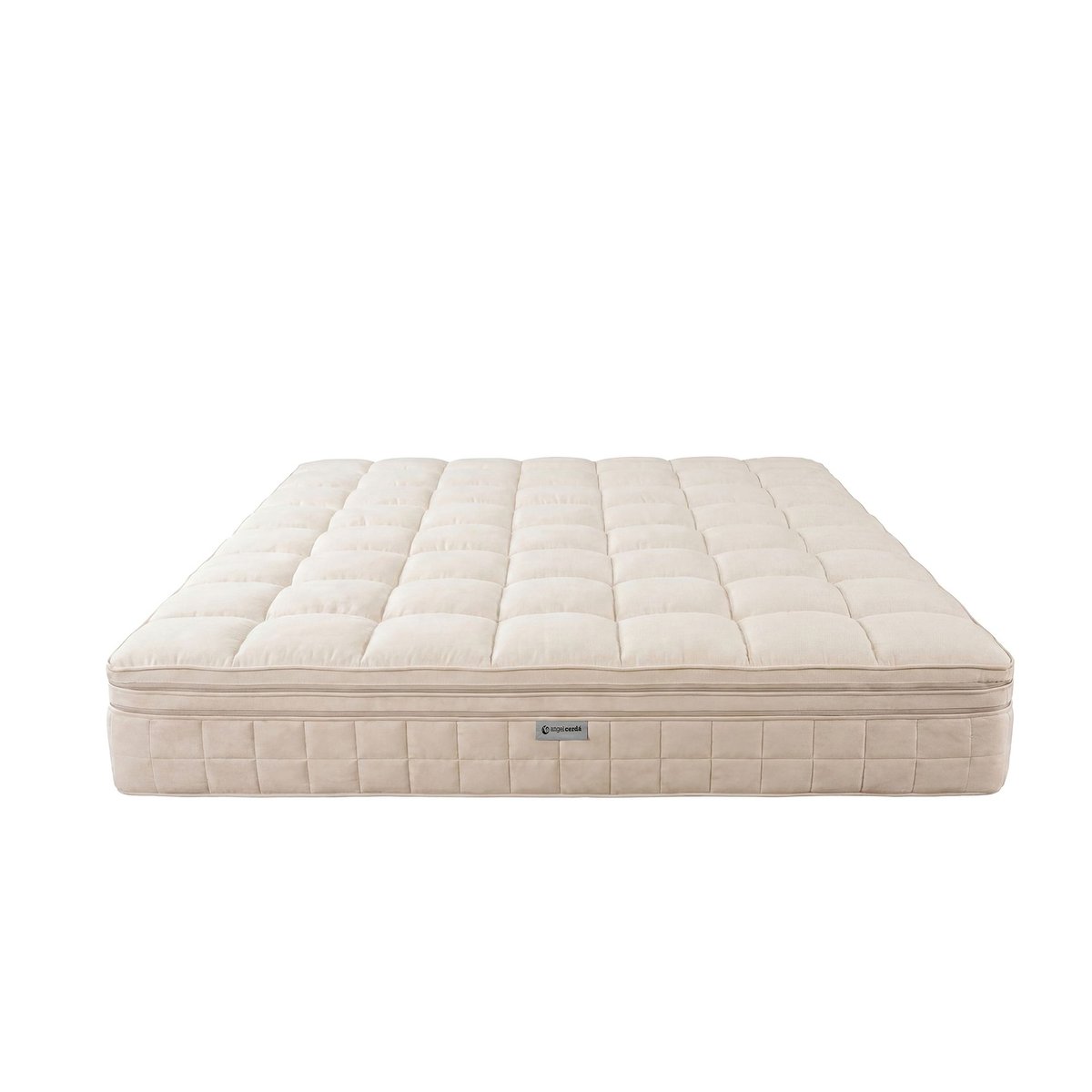 Matelas hybride en latex naturel avec mini ressorts ensachés beige, ANGEL CERDA