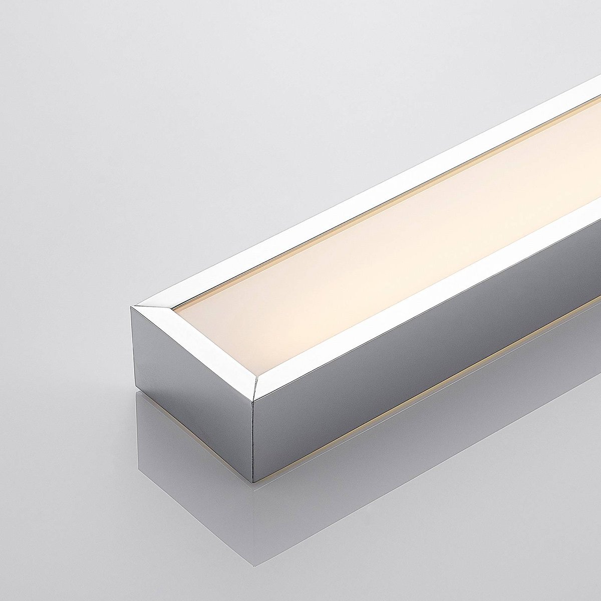 Applique en métal moderneLED, Layan chrome, blanc, LINDBY