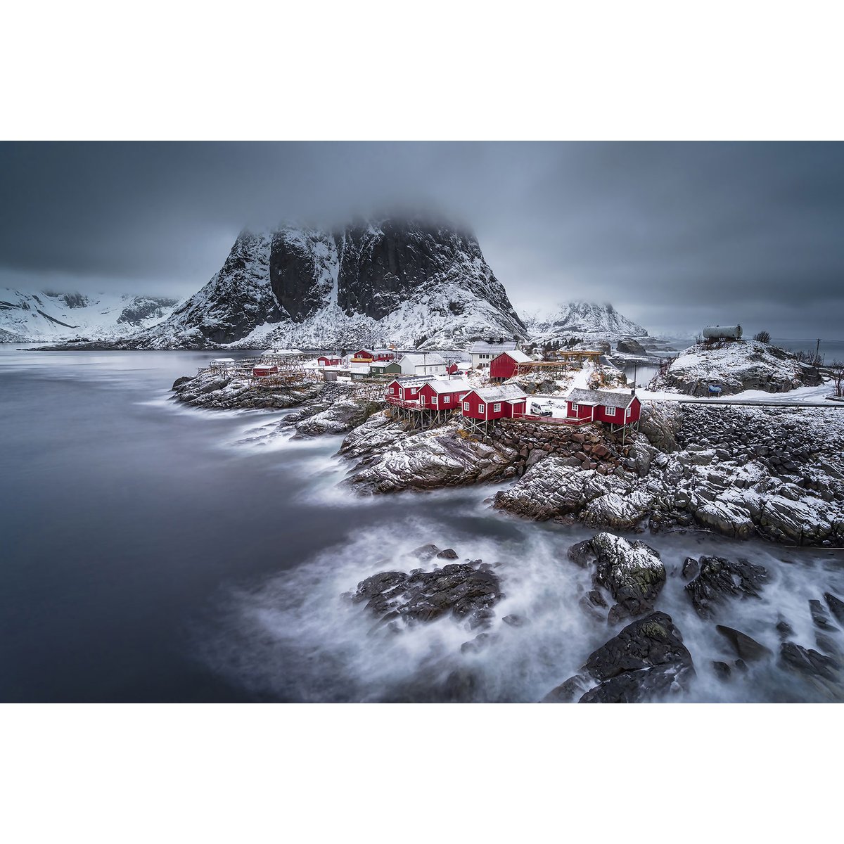 Tableau hiver magique aux lofoten tableau alu dibond, HEXOA