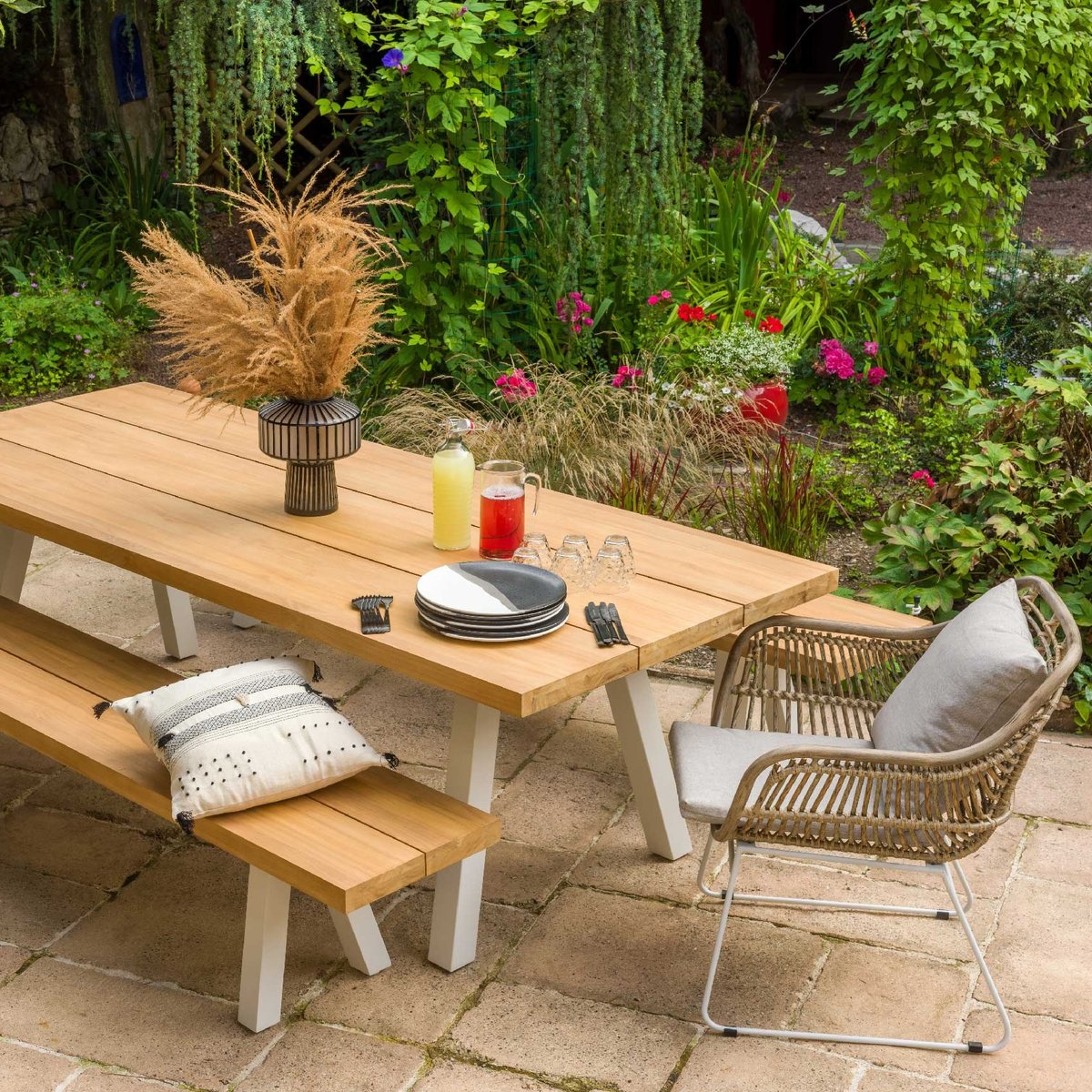 Table d'extérieur esprit bord de mer naturel, HOME MAISON