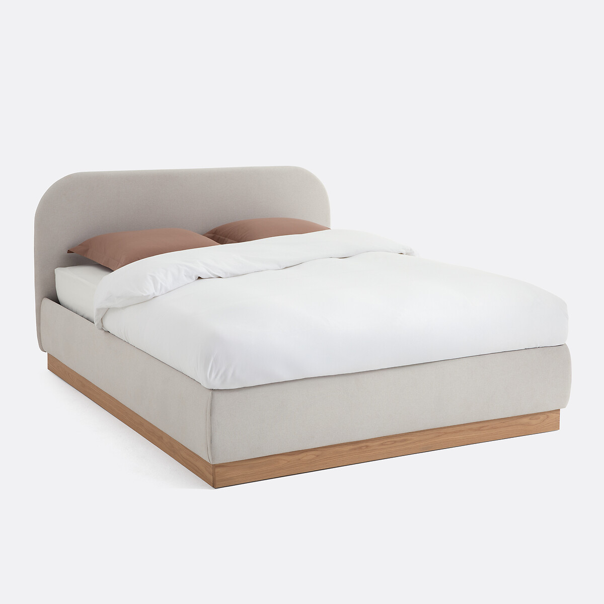 Cama com arrumação e estrado elevatório, Marica bege, LA REDOUTE INTERIEURS