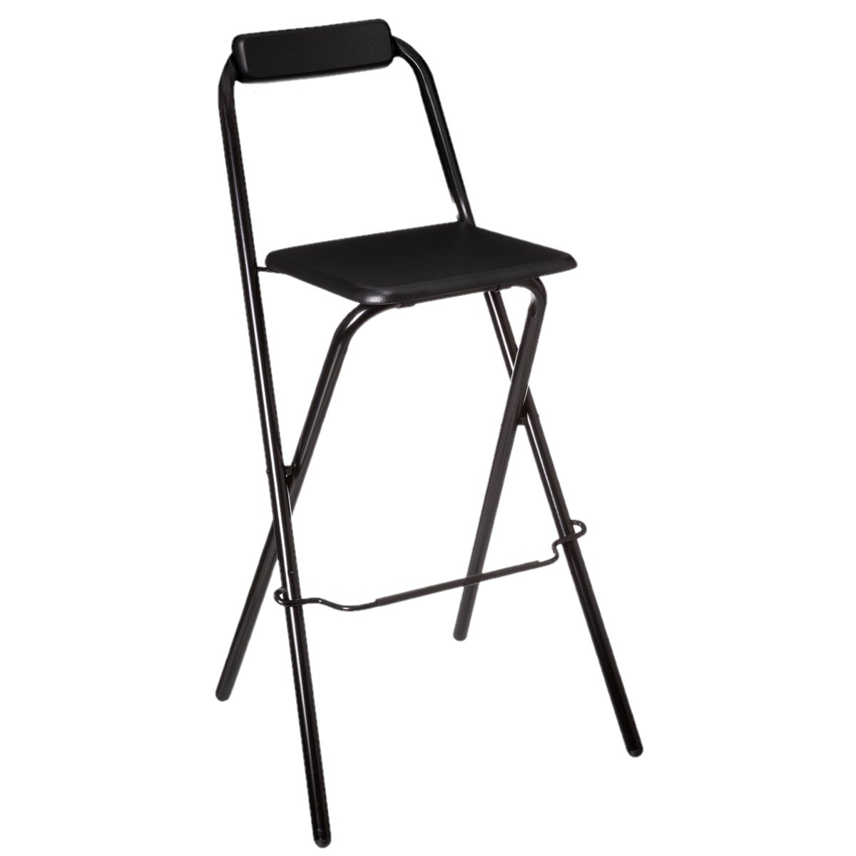 Chaise de bar pliante en métal LOUNA noir, ATMOSPHERA