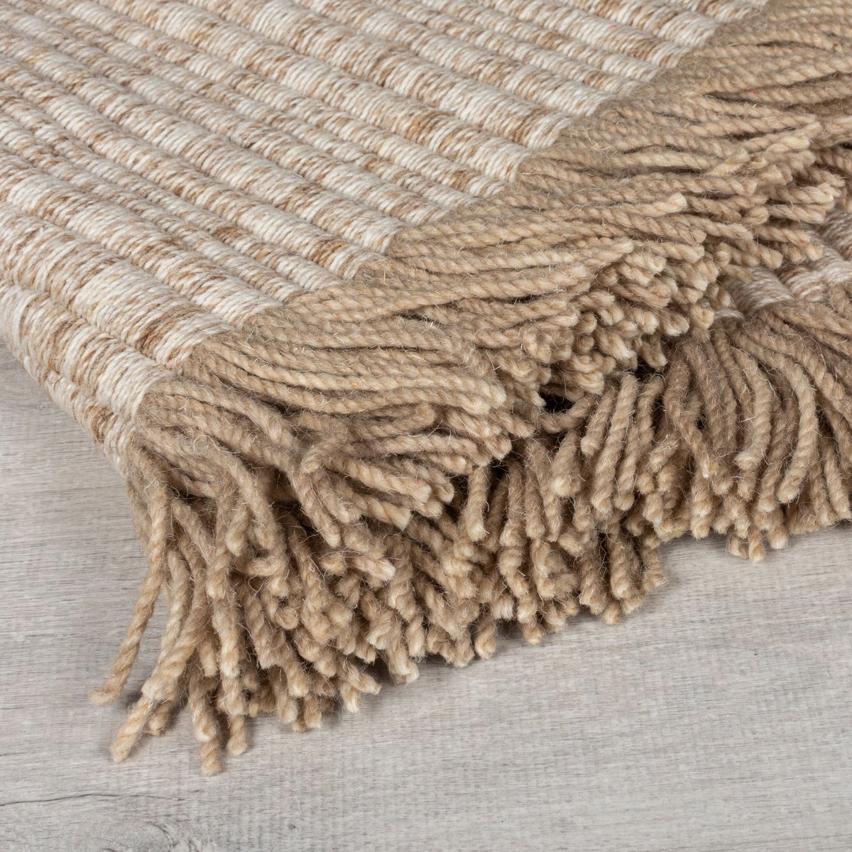 Tapis en laine FRANGES beige, FLAIR RUGS