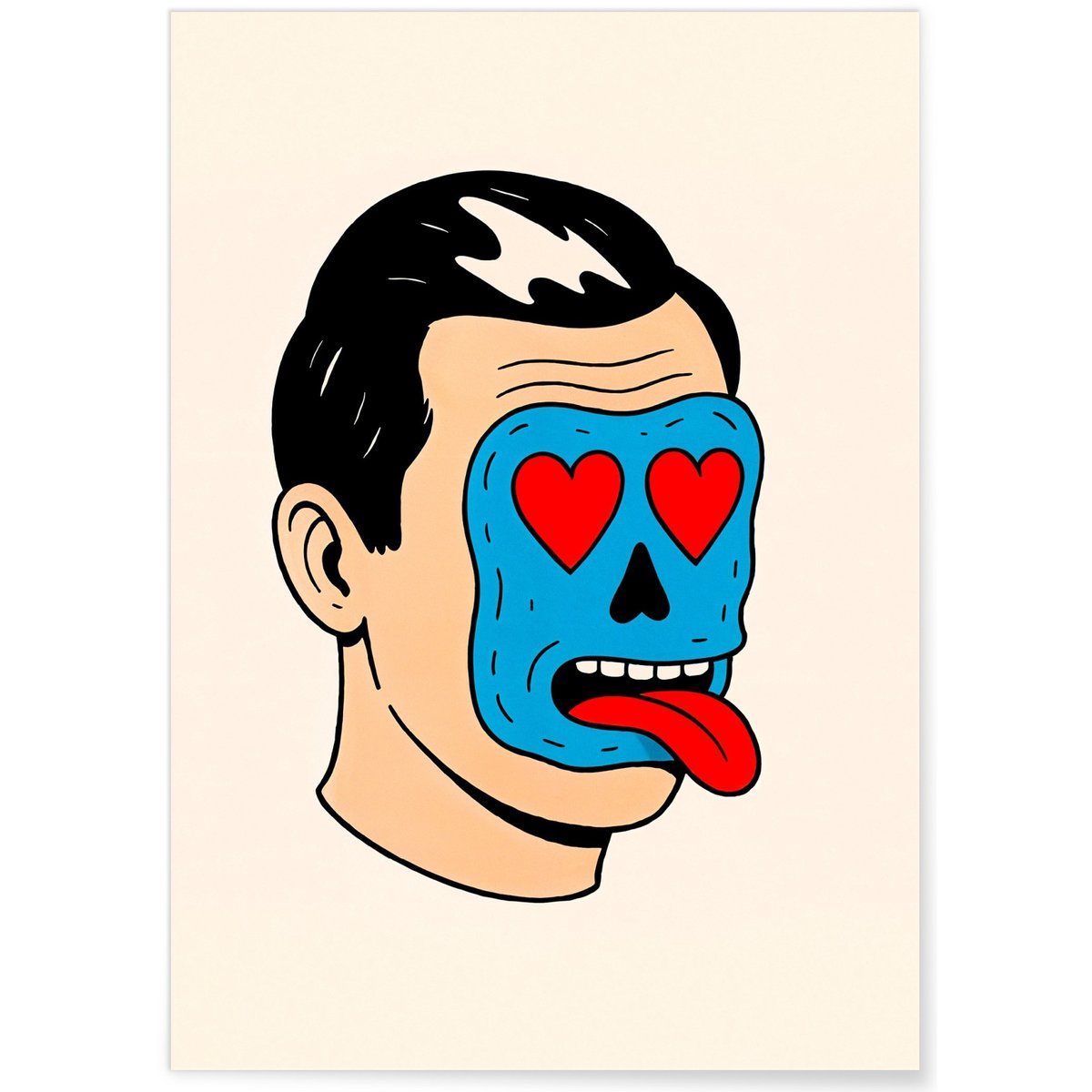 Affiche Visage amoureux blanc, L'AFFICHERIE