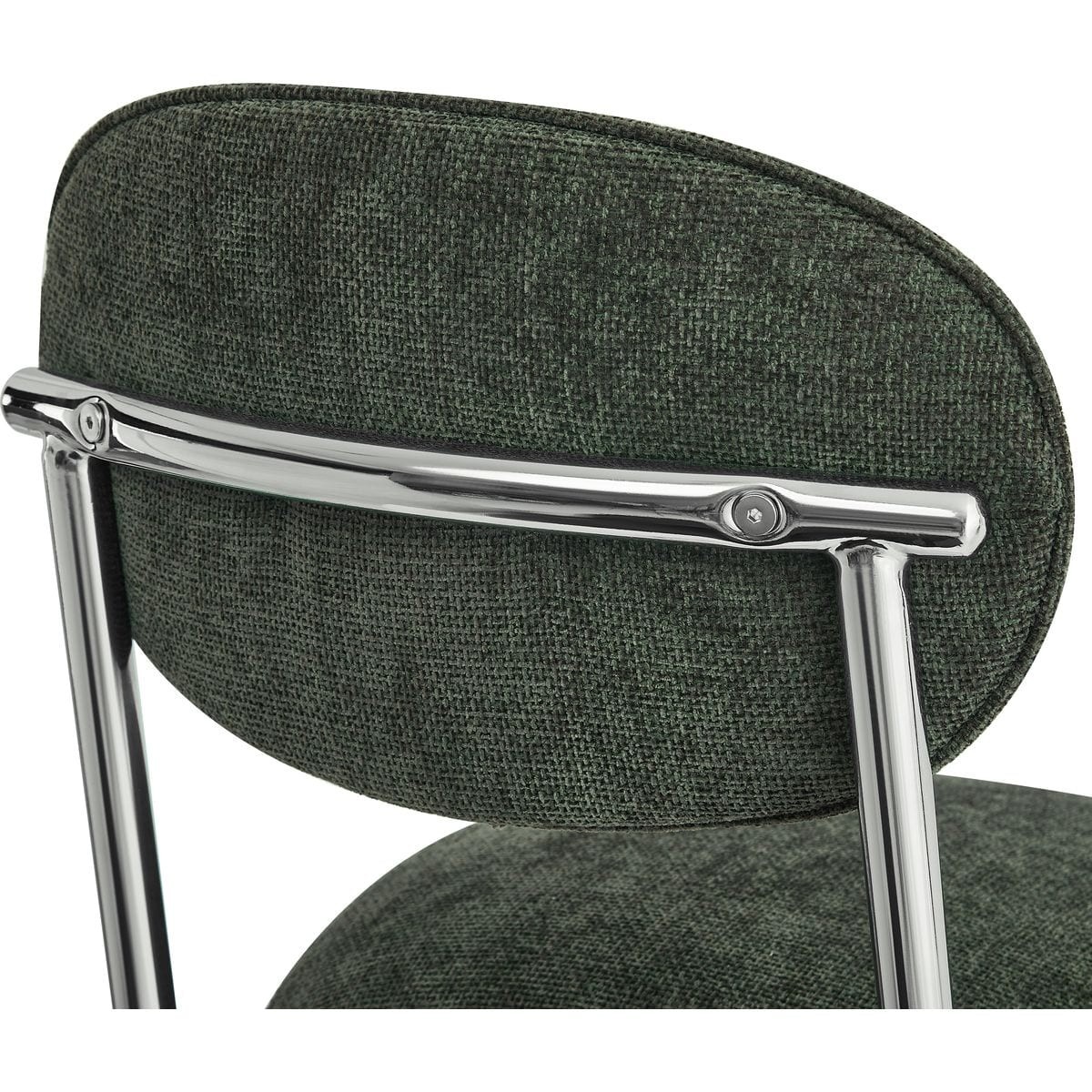 Lot de 2 tabourets de bar chromés en tissu chenille - LOU vert, HOMIFAB