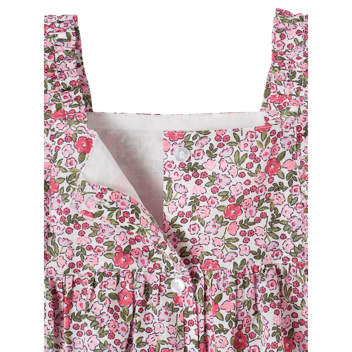 Robe à volants bébé rose imprimé, VERTBAUDET