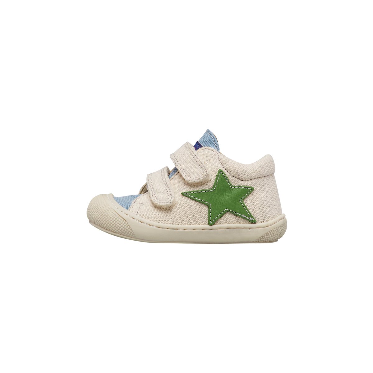 Chaussures premiers pas en tissu KOLDE VL blanc crème-céleste, NATURINO