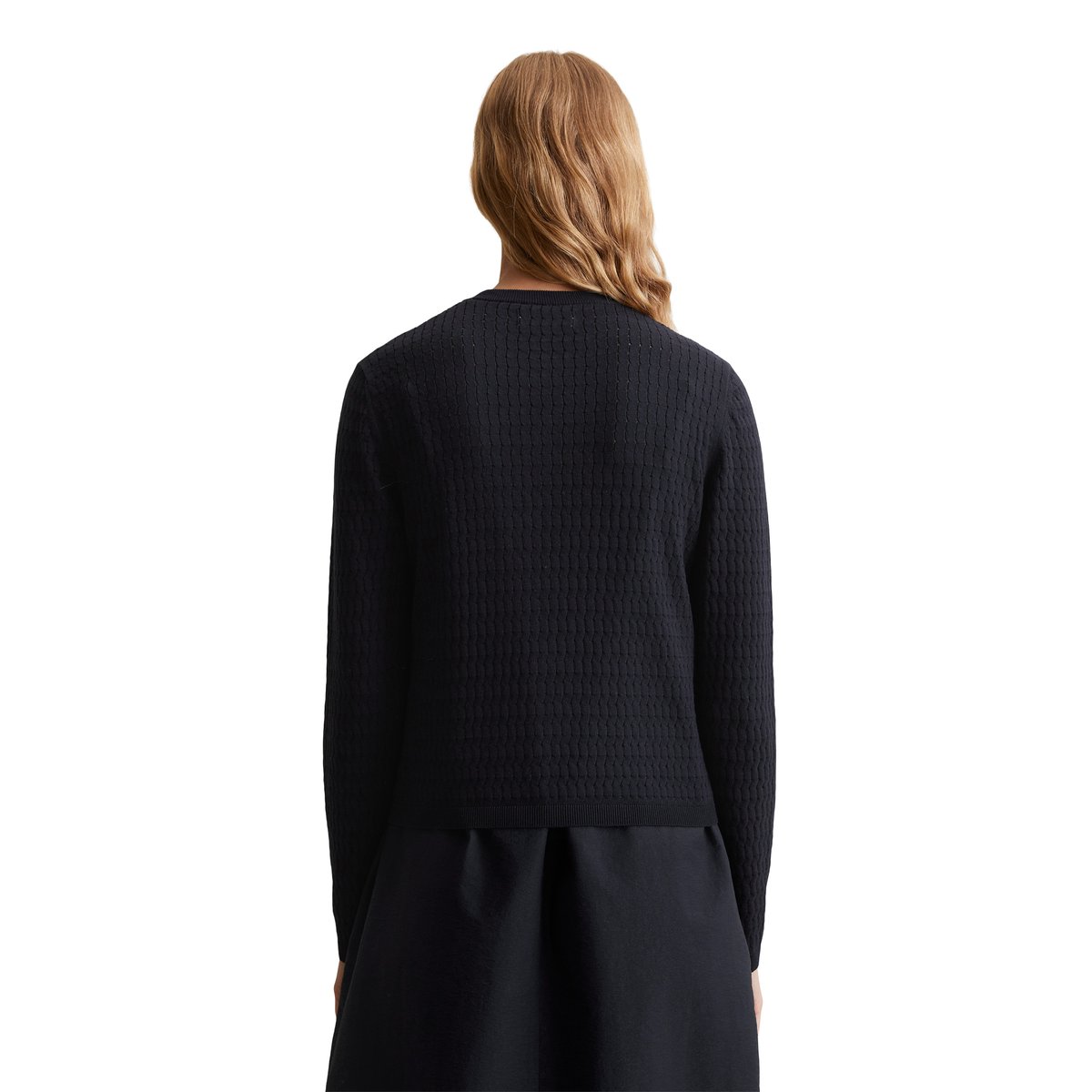 Cardigan regular en fil de coton doux bleu foncé, MARC O’POLO DENIM
