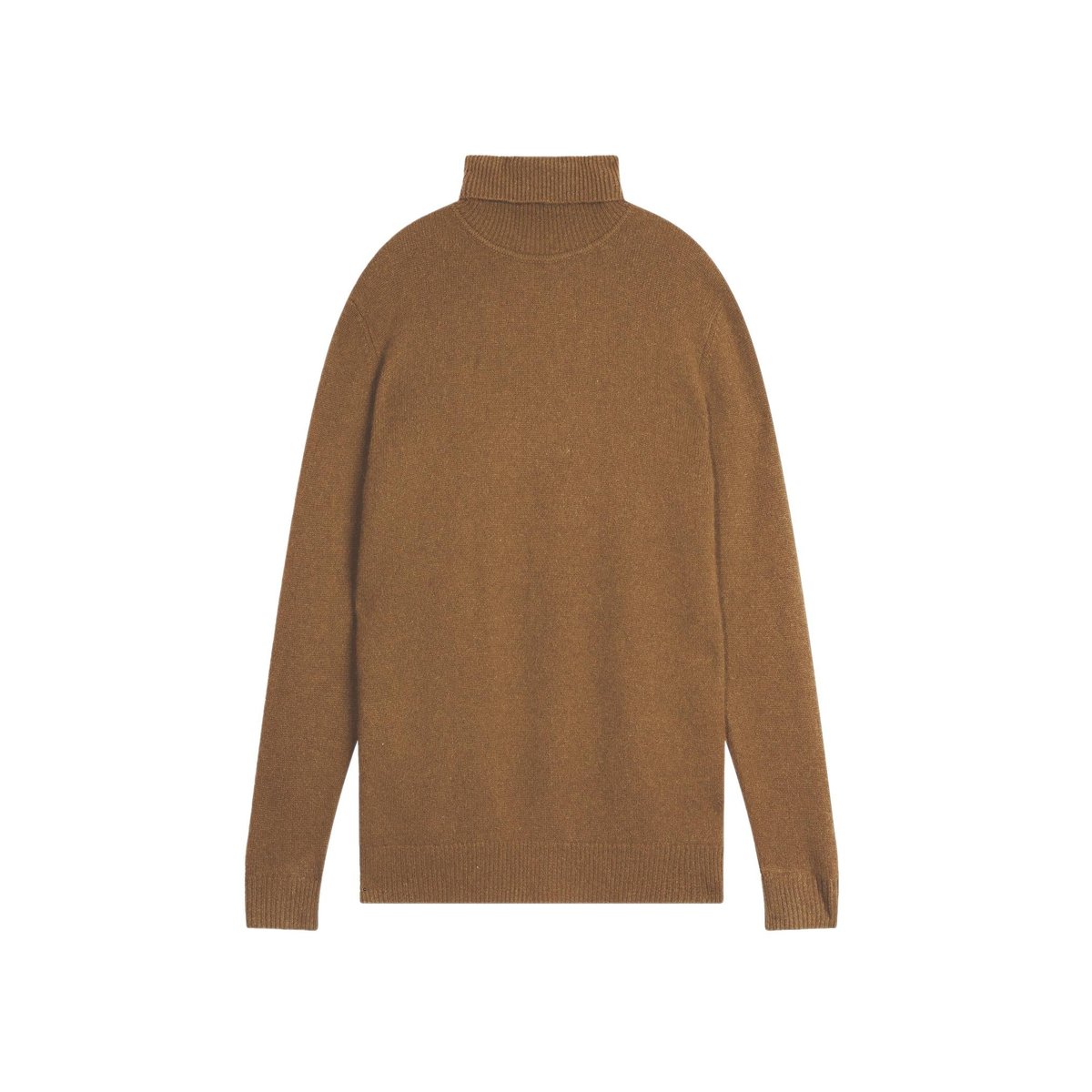 Pull Col Roulé 4 Fils Noisette Sacha marron clair, JUST CASHMERE