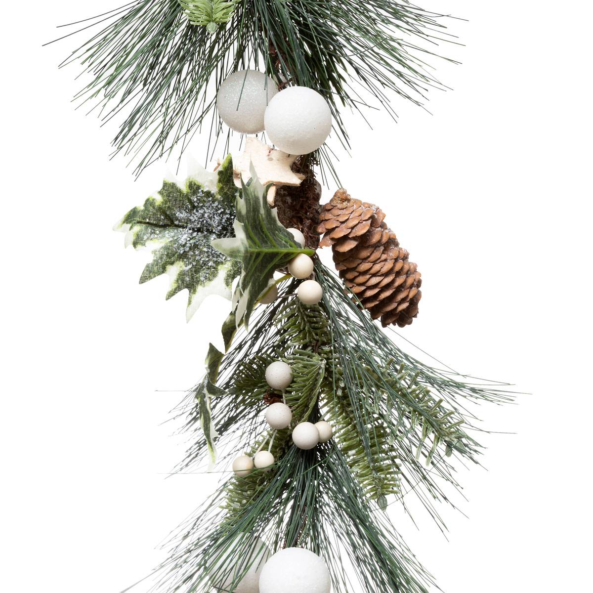 Guirlande bois rondins et branches 1m naturel vert, ATMOSPHERA