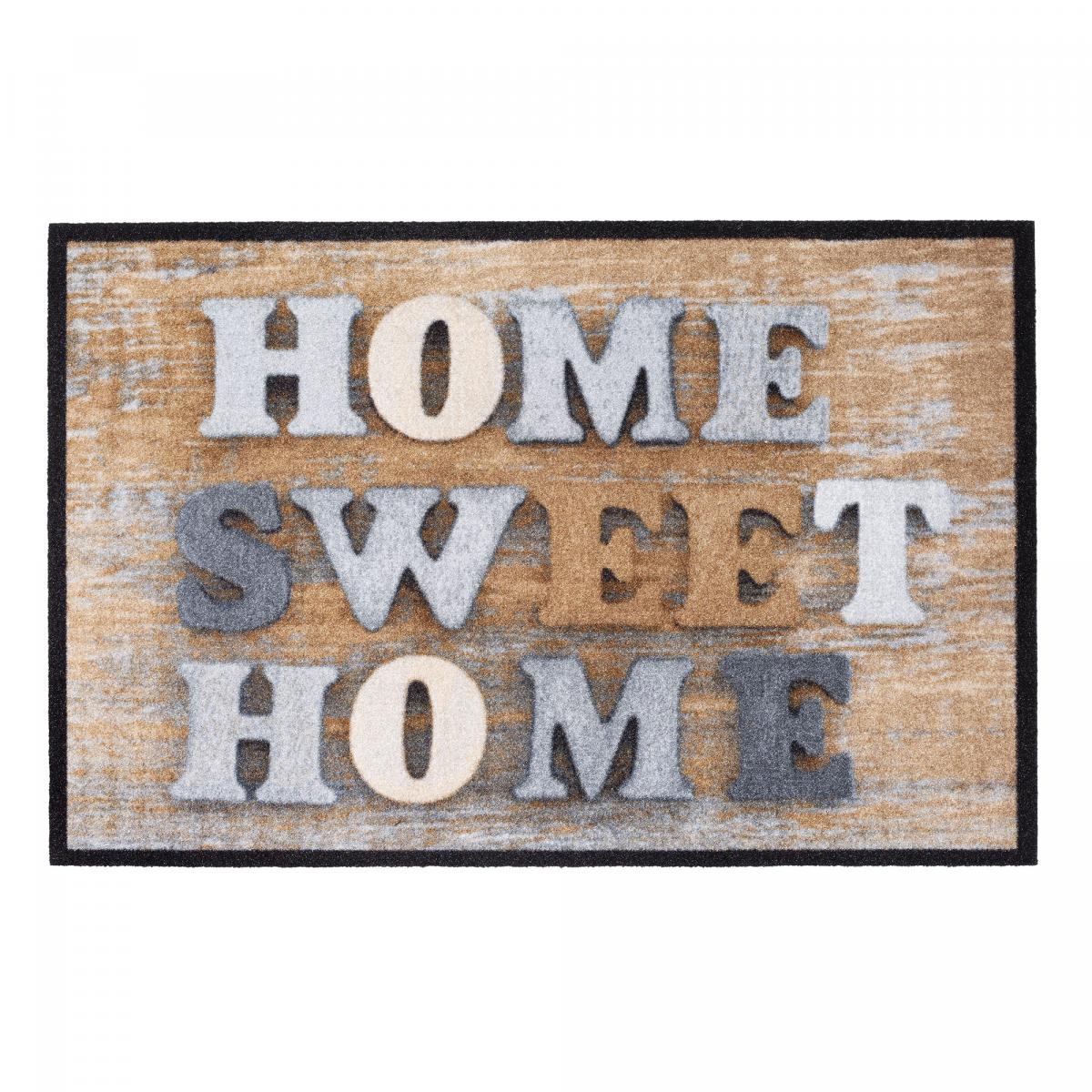 Paillasson SWEAT HOME Beige 40x60 Fait en Europe en polyamide doux et soyeux beige, bleu, UN AMOUR DE TAPIS