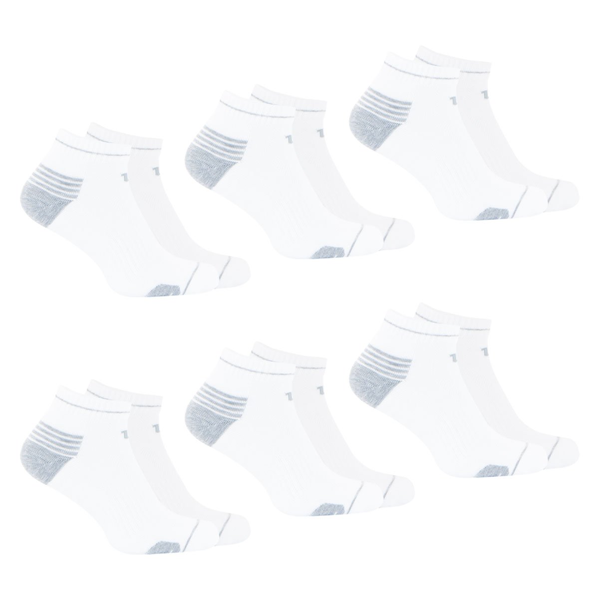Chaussettes basses, lot de 6 paires gris, WILSON