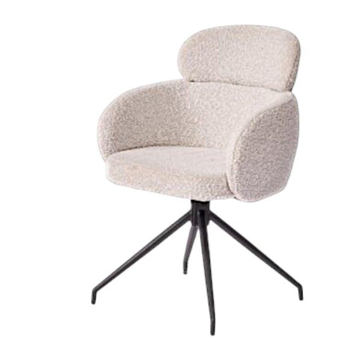 Fauteuil de table pivotant beige bouclette (lot de 2) LOMBARDIE beige, PIER IMPORT