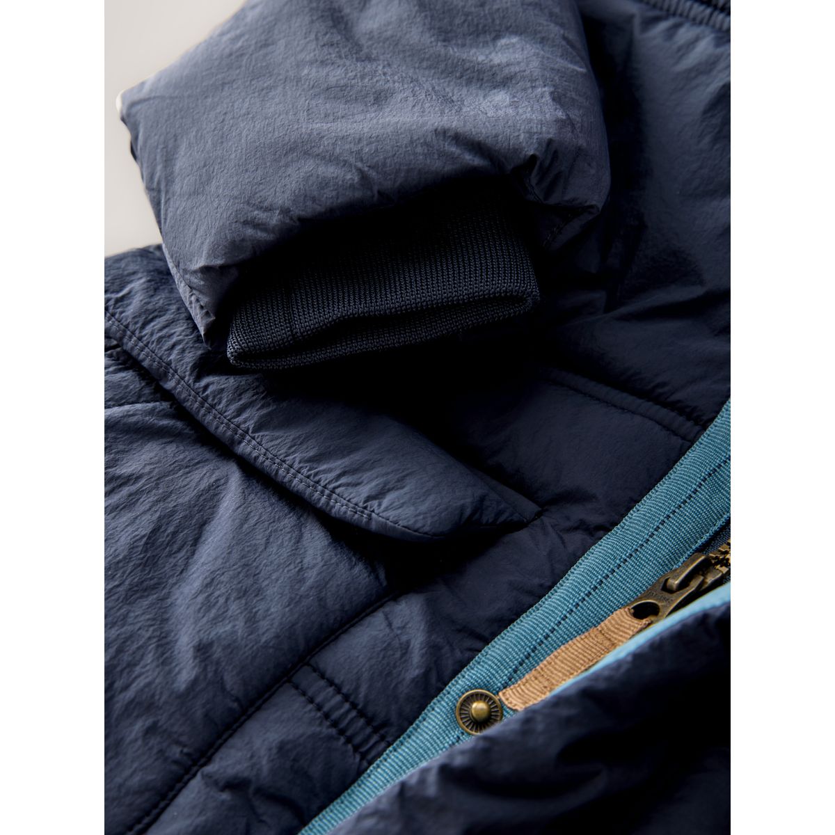 Manteau imperméable rembourré en peau lainée bleu marine, NEXT