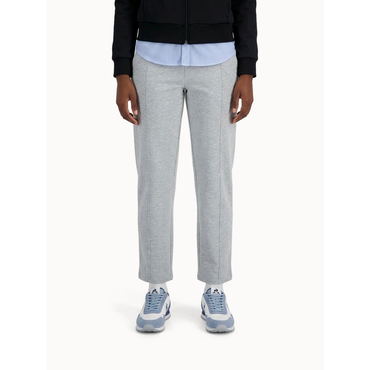 Pantalon large Essentiel en molleton léger Essentiels ton/ton gris chiné clair, LE COQ SPORTIF
