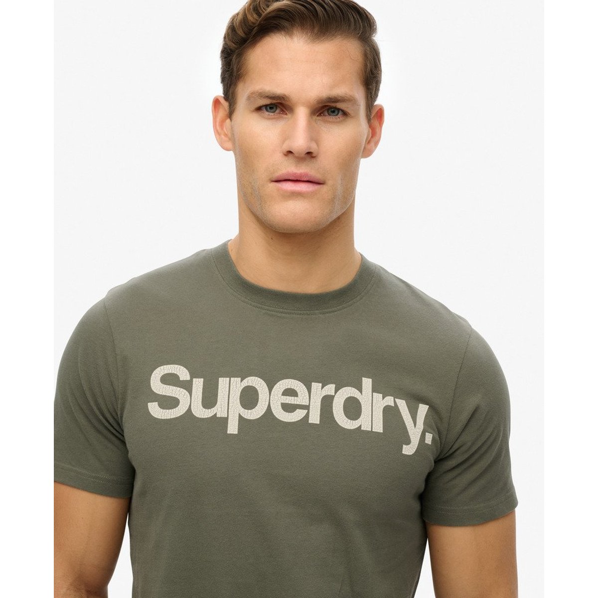 T-shirt Core Logo kaki foncé, SUPERDRY