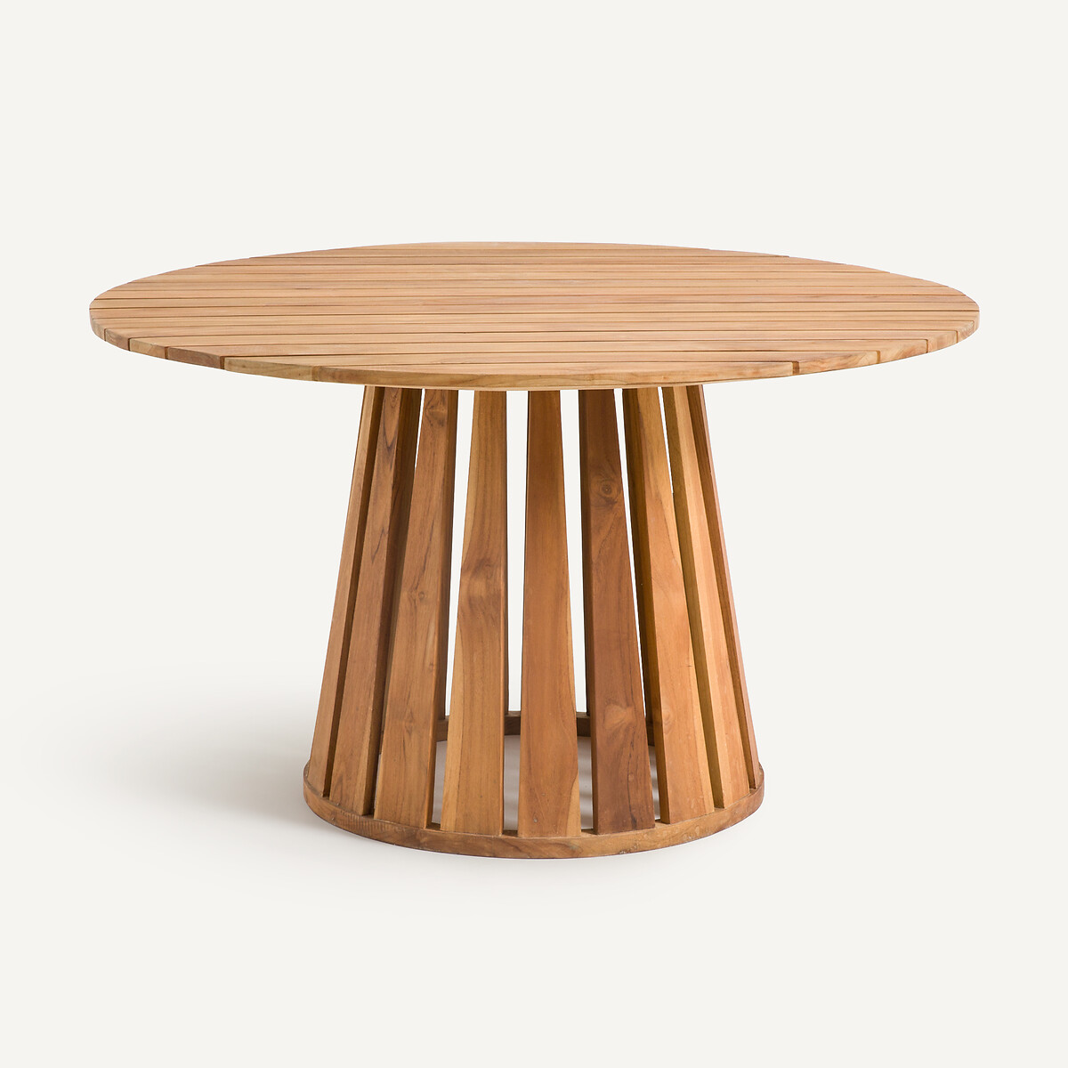 Table de jardin ronde, en teck massif, 6 personnes, VELIZY naturel, AM.PM