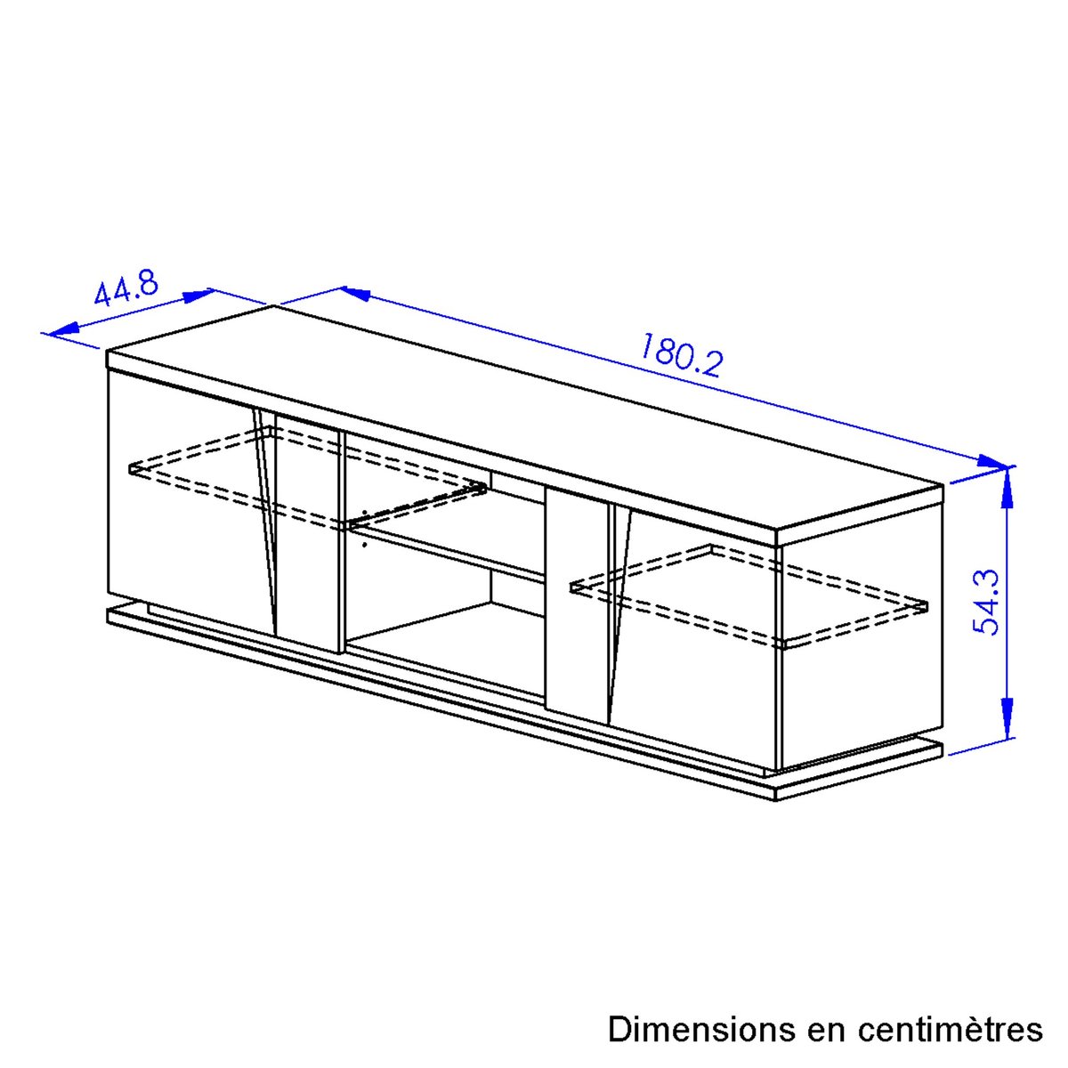 Meuble tv 2 portes CRACK beige, GAMI