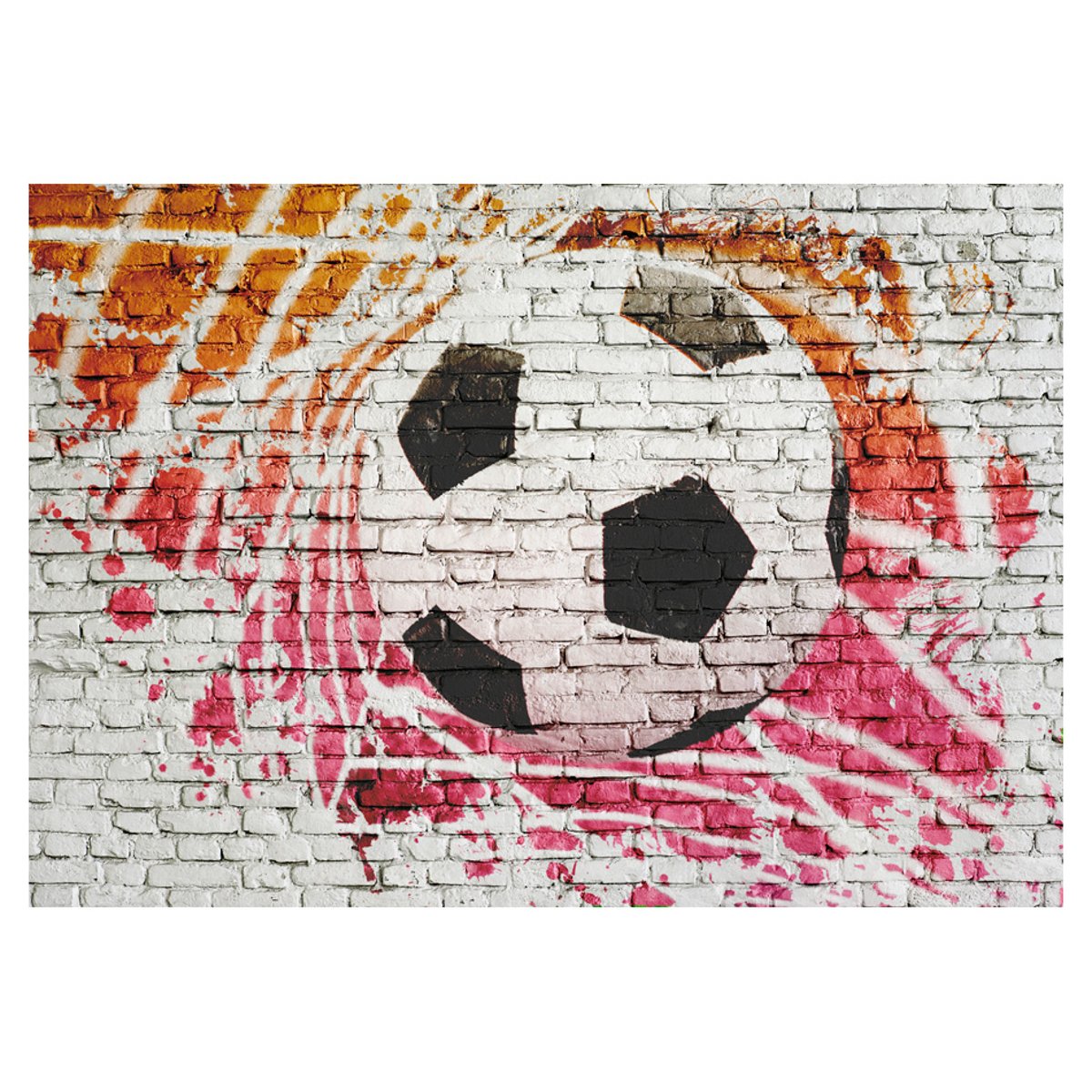 Papier peint intissé panoramique Hobby Street football noir, EDEN